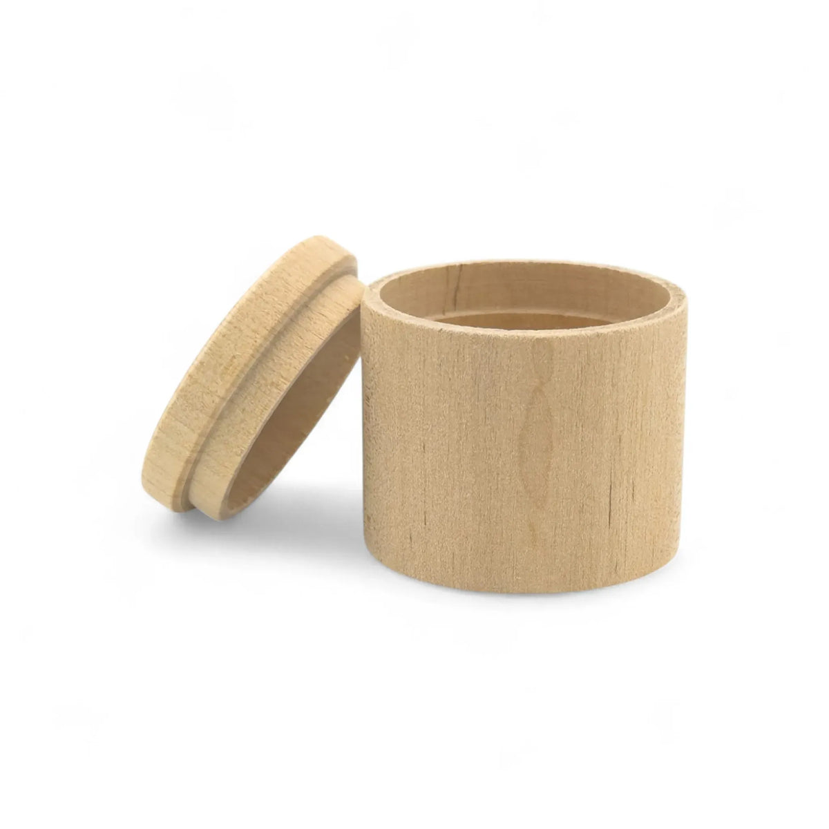 50 x 47 mm Birch Wood Round Trinket Box - Prim L