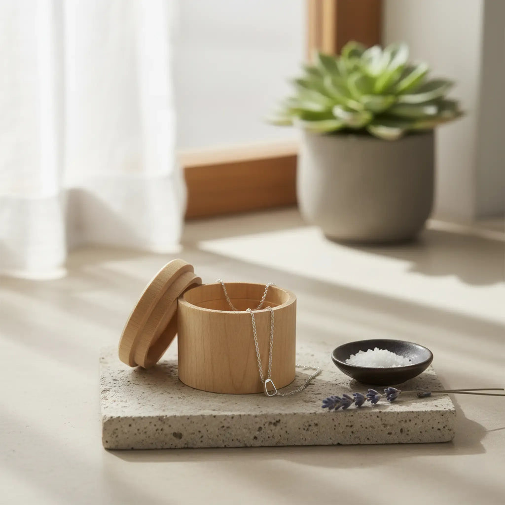 50 x 47 mm Birch Wood Round Trinket Box - Prim L