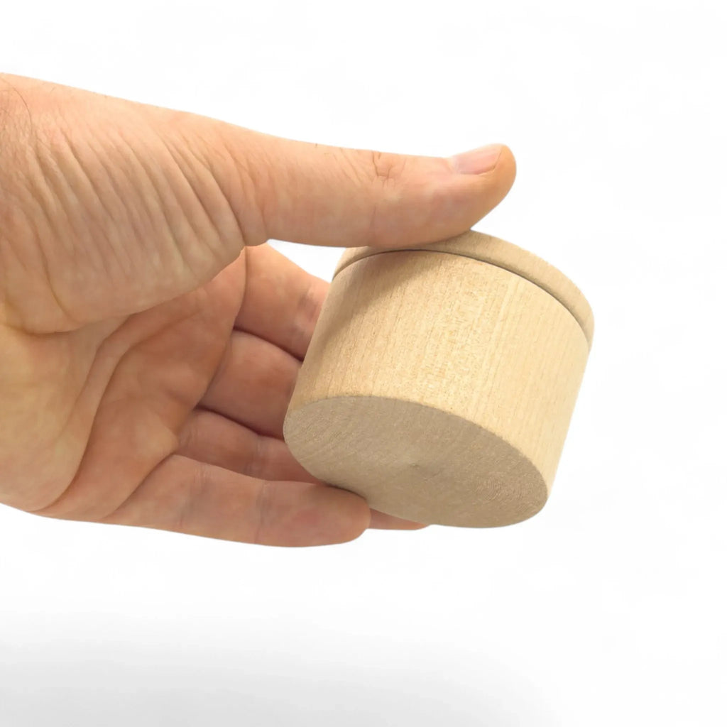 59 x 44 mm Birch Wood Round Trinket Box - Prim XL