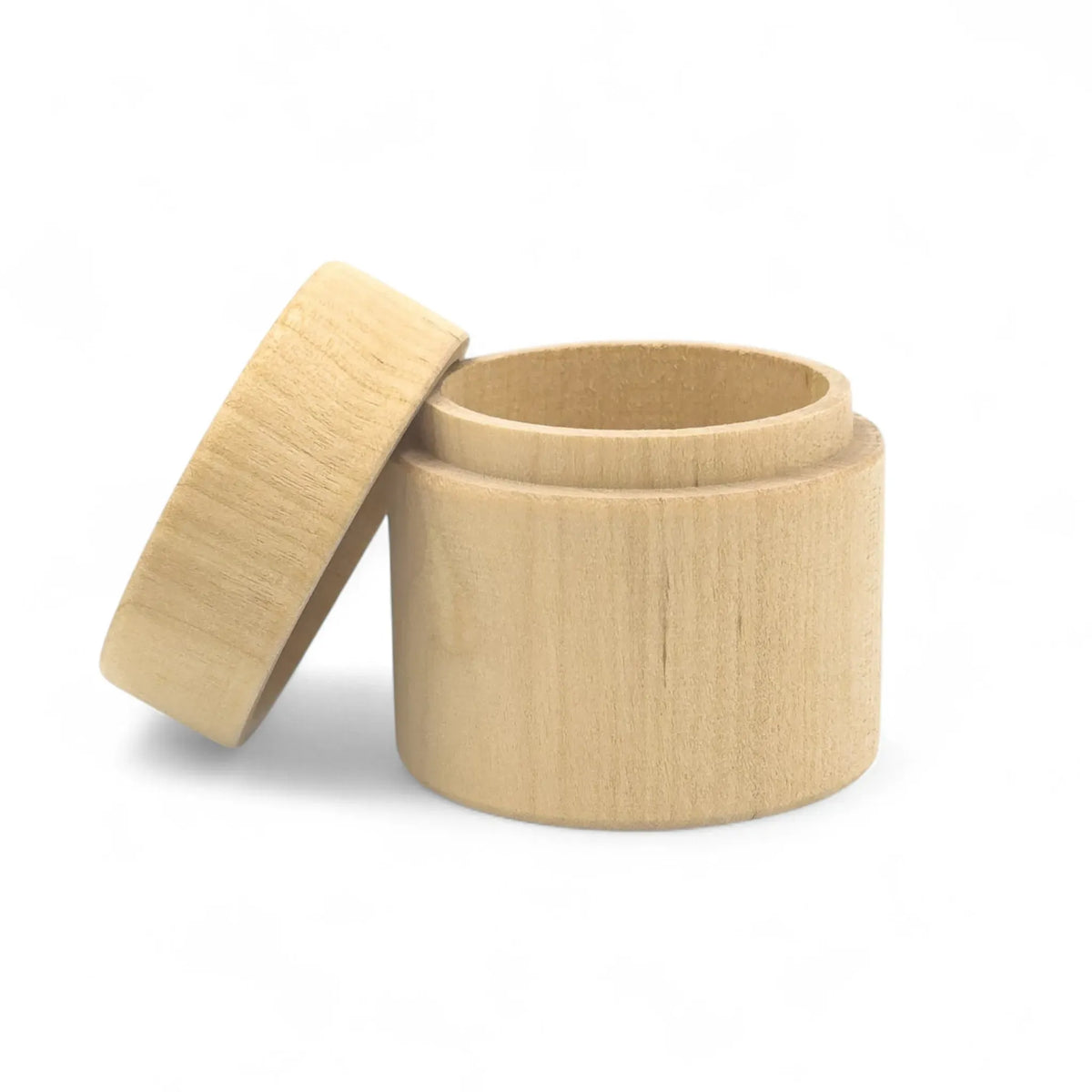 60 x 60 mm Birch Wood Round Trinket Box - Mevra L