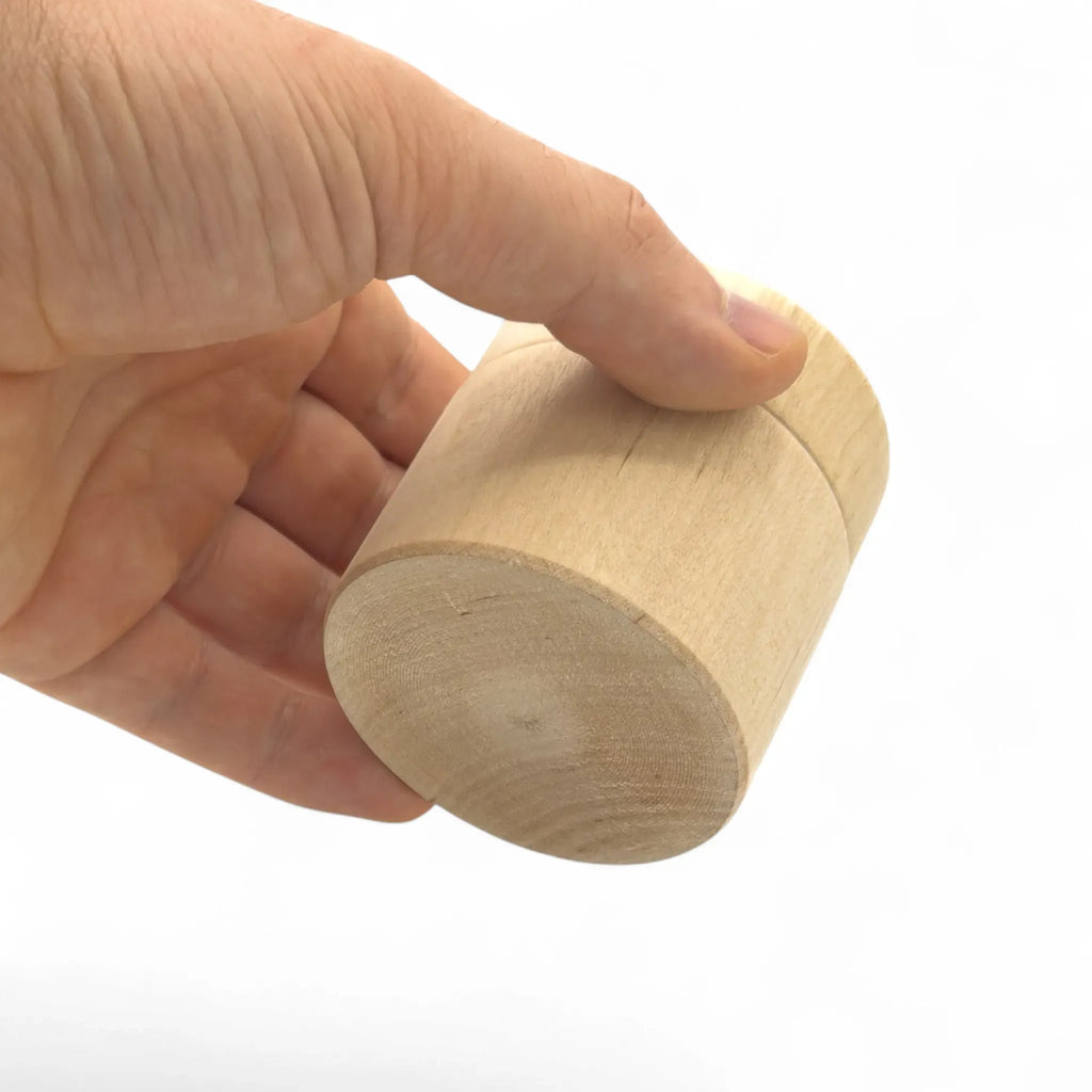 60 x 60 mm Birch Wood Round Trinket Box - Mevra L