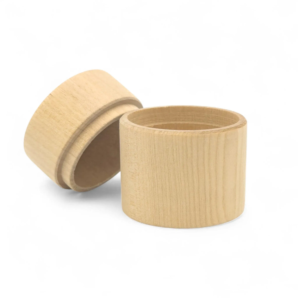 60 x 70 mm Birch Wood Round Trinket Box - Mevra XL