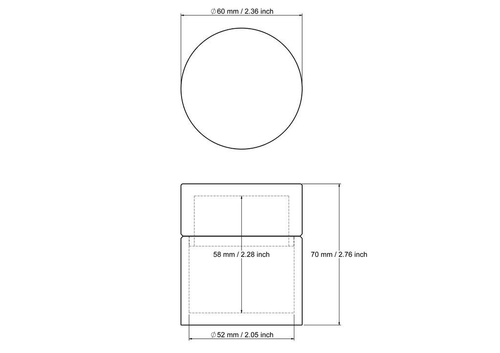 60 x 70 mm Birch Wood Round Trinket Box - Mevra XL